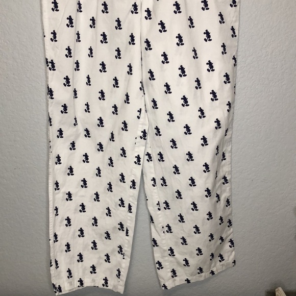 Disney Mickey Mouse Cotton Lounge Pajama Pants White with Navy Print XL - Picture 4 of 11